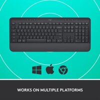Bàn Phím Không Dây Logitech Signature K650 - Nhỏ gọn, gác tay tích hợp, tương thích Mac , Bluetooth &amp; USB Bolt - Hàng chính hãng - Màu đen