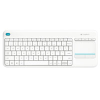 Bàn phím không dây Logitech K400 Plus - có touchpad để kết nối PC đến TV, nút Media tùy chỉnh, phù hợp Laptop TV Tablets - Màu trắng - Hàng chính hãng