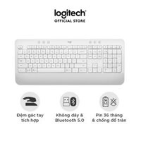 Bàn Phím Không Dây Logitech Signature K650 - Nhỏ gọn, gác tay tích hợp, tương thích Mac , Bluetooth &amp; USB Bolt - Hàng chính hãng - Màu trắng
