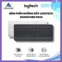 Bàn Phím Không Dây Logitech Signature K650  - Nhỏ gọn, kê tay tích hợp, kết nối Bluetooth &amp; USB Bolt - Hàng chính hãng - Màu đen