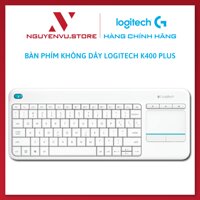 Bàn phím không dây Logitech K400 Plus - có touchpad để kết nối PC đến TV, nút Media tùy chỉnh, phù hợp Laptop TV Tablets - Màu trắng - Hàng chính hãng