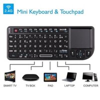 Bàn Phím Không Dây Mini 2.4G RF Tây Ban Nha Pháp Nga Bàn Phím Tiếng Anh Đèn Nền Chuột Bàn Di chuột Cho PC Notebook Hộp Tivi Thông Minh