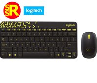 Bàn phím không dây và chuột không dây thương hiệu LOGITECH MK240 NANO màu Đen Vàng