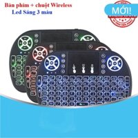 Bàn phím kiêm chuột cảm ứng không dây đèn LED 3 màu Keyboard Mini i8 - cho Smart TV, PC, Android Box ... MWK08 UKB500