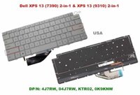 Bàn phím laptop Dell XPS 13 7390 (2 – in – 1), Dell XPS 13 9310 (2 – in – 1) CÁP NGẮN TRẮNG (LED, BH 6TH) *MÀN LẬT 360*
