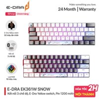 Bàn phím máy tính cơ gaming không dây E-Dra EK361W Snow Alpha - Beta RGB - E-Dra switch - Chính hãng