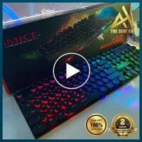 Bàn Phím Máy Tính Gaming Keycap Xuyên Led IMICE AK800 Nút Tròn Bàn Phím Giả Cơ Laptop Có Dây Keyboard Chơi Game