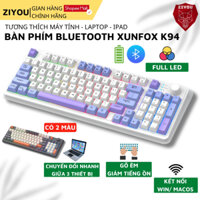 Bàn Phím Máy Tính Không Dây Ziyou K94 LED Kết Nối Bluetooth Và USB 2.4G Cho Máy Tính Laptop ipad