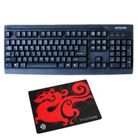 BÀN PHÍM MITSUMI KÈM LÓT CHUỘT - HÀNG NHẬP KHẨU - Mẫu 1 Lót Nhỏ