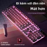 Bàn phím phát sáng K600 E-Sports Machinery Feel PlayerUnknown's Battlegrounds, có dây, màu sắc punk, phụ kiện máy tính