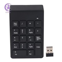 Bàn phím số, Bàn phím số USB không dây 18 phím với đầu thu số USB Mini 2.4G cho máy tính xách tay Máy tính để bàn PC Notebook - Đen