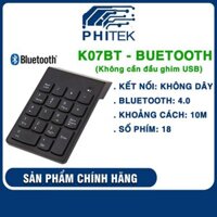 Bàn phím số không dây Bluetooth mini chuyên dụng cho kế toán PHITEK K07BT - BLUETOOTH