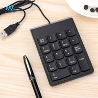 Bàn phím số USB, Tấm lót số Mini di động cho máy tính xách tay Máy tính để bàn, Kích thước đầy đủ 18 phím - Đen
