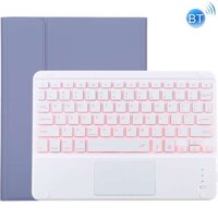 Bàn phím TG-102BCS cho iPad 10.2 inch / iPad Air (2019) Bàn phím Bluetooth có đèn nền có thể tháo rời + Vỏ bảo vệ bằng da sợi nhỏ, với Touch Pad & Đèn nền & Khe cắm bút & Giá đỡ