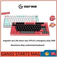 Bàn phím trục từ tính thể thao điện tử tùy chỉnh bằng hợp kim nhôm GANSS STAR75 MAG, tỷ lệ trả lại 8k, RT0.01, Hỗ trợ hoán đổi nóng, dừng khẩn cấp, bàn phím chơi game tiện dụng RGB TTC