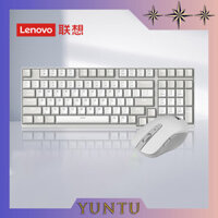 Bàn phím và chuột không dây Lenovo k1p, Chuột bàn phím máy tính không dây tiện dụng và mỏng 2.4G được thiết kế cho Windows, PC, Laptop, Máy tính bảng - Trắng