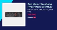 Bàn phím văn phòng HyperWork SilentKey (Mini 75% - Black - Mới, Full box, Chính hãng)