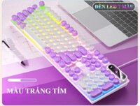 Bàn phím YINDIAO K600 giả cơ nút tròn nhiều màu sắc và có đèn led xuyên phím chuyên game - HÀNG CHÍNH HÃNG - TRẮNG TÍM