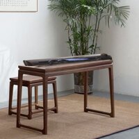 Bàn Piano Phong Cách Trung Quốc Mới Cộng Hưởng Guqin Gỗ Du Cổ Gỗ Nguyên Khối Bàn Học Tiếng Trung Bàn Thư Pháp Quả Óc Chó