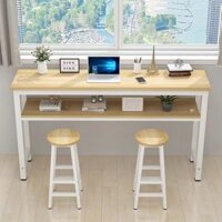 Bàn Quầy Bar Hai Tầng Dựa Vào Tường Tùy Chỉnh Bàn Cao Bàn Ghế Quán Trà Sữa Kết Hợp Bàn Cà Phê Dài Hẹp Bàn Quầy Bar Phòng