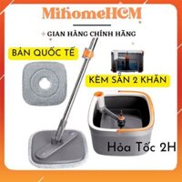 BẢN QUỐC TẾ - Bộ Cây Lau Nhà 360 Độ Tự Vắt 2 Ngăn Tách Riêng Nước Bẩn Mi Joybos/Zolele M16 KÈM XÔ 2 KHĂN