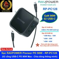 [Bản Quốc Tế] Củ sạc nhanh RAVPOWER RP-PC128 PD 90W 2C