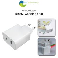 Bản Quốc Tế - Củ sạc nhanh Xiaomi 33W 1A1C AD332 QC 3.0 hỗ trợ sạch nhanh PD.2.0 - Shop Thế giới điện máy