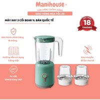 (BẢN QUỐC TẾ) Máy xay 3 cối Bear 1L kèm 2 cối 0,1L BL B10V2 máy xay ăn dặm, xay sinh tố tiện lợi cho bé và gia đình