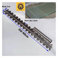 Bàn răng cưa, bay răng cưa ốp lát, bàn thắng gạt keo dán gạch Inox dài 60cm inox 201 (Loại đẹp)