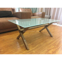 Bàn salon mặt kính ( 60cm x 1m1 ) BK04
