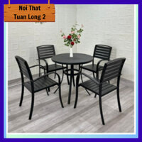 Bàn Sân Vườn - Bàn Tròn Khung Hợp Kim Nhôm Nhập Khẩu - Bảo Hành 6 Tháng-Nội Thất Long Thành