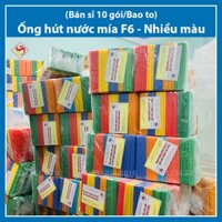 (Bán sỉ 10 gói/Bao to) Ống hút F6 nước mía, nước dừa nhiều màu