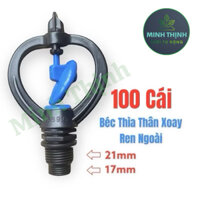 [Bán sỉ] 100 Béc thìa thân xoay tưới phun mưa ren ngoài phi 17/21 dùng tưới rau, hoa, cây ăn trái, cây công nghiệp