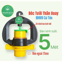 [Bán sỉ] 100 BÉC TƯỚI PHUN MƯA BB909 CẢI TIẾN ĐIỀU CHỈNH ĐƯỢC BÁN KÍNH TƯỚI, BÁN KÍNH TƯỚI 5M