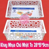 [Bán Sỉ] 40 Rổ Nhựa Chữ Nhật Cỡ To Việt Nhật 28*15*9cm Đủ Màu Trắng, Xanh Lá, Cam, Xanh Dương [Thanh Mai Shop]