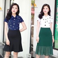 Bán sỉ  Áo sơ mi cổ buộc nơ tay ngắn ❤️FREE SHIP❤️ PC02