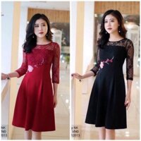 Bán sỉ  Đầm xoè phối ren thêu hoa cao cấp❌ảnh thật❌ ❤️FREE SHIP❤️ PC02
