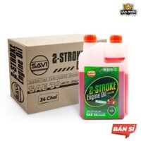 [Bán sỉ] Nhớt 2 Thì Pha Xăng Màu Đỏ SAVI 1 Lít Thùng 12-24 Chai - Nhớt 2 Thì Máy Cắt Cỏ/Nhớt 2T