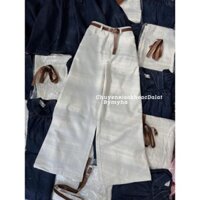 bán sỉ SET ÁO JEAN MICKEY QUẦN KAKI KÈM ĐAI cho nữ