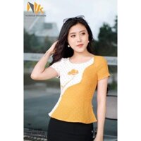 Bán sỉ  Sơ mi phối hoa laze SM212(NKSM1903014) ❤️FREE SHIP❤️ PC02