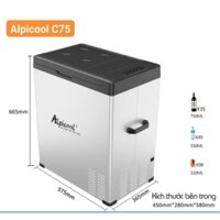 Bán Sỉ Tủ lạnh Alpicool Mã SP: 𝐂𝟕𝟓 - 𝟕𝟓 𝐥𝐢́𝐭(hãng nội địa có bảo hành 1 year. SALES hàng nghỉ Tết ạ