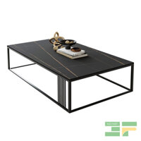 Bàn sofa hình chữ nhật mặt đá chân sắt- Mã: BS09