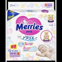 Bán Tã - Bỉm dán Merries Newborn NB90 + 6 miếng (<5kg)