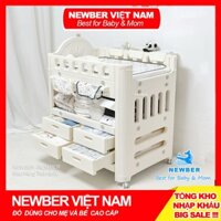 Bàn Thay Tã Cho Bé Đa Năng NEWBER LUXURY kiêm kệ mẹ bỉm sơ sinh Hàng Chính Hãng Bảo Hành 1 Năm