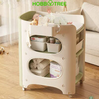 Bàn thay tã kết hợp kệ đựng đồ di động cho trẻ sơ sinh Hobbytree (tặng kèm đệm trải bàn)