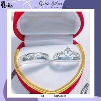 [BÁN THEO CẶP] Nhẫn đôi bạc ta, bạc S925 Quiin - Nhẫn nam hình thánh giá nhẫn nữ vương miện dành cho cặp đôi 0050CR
