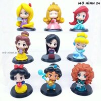 [BÁN THEO SET] Mô hình các nhân vật công chúa disney full bộ cho bé gái mulan tóc xù tóc dài jasmine tiên cá lọ lem gato