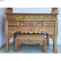 Bàn Thờ Đẹp Gỗ Gụ Sơn Màu Đồng -BT: G06 | 0961.463.087