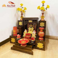 Bàn thờ ông địa thần tài mái bằng (Hoa sen), kệ thờ, bục tam cấp TT669