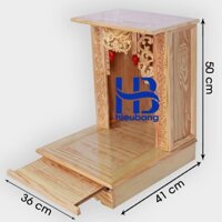 Bàn thờ thần tài giá rẻ 36cm đục mái bằng - Hỏa tốc- Nhận đặt hàng theo yêu cầu